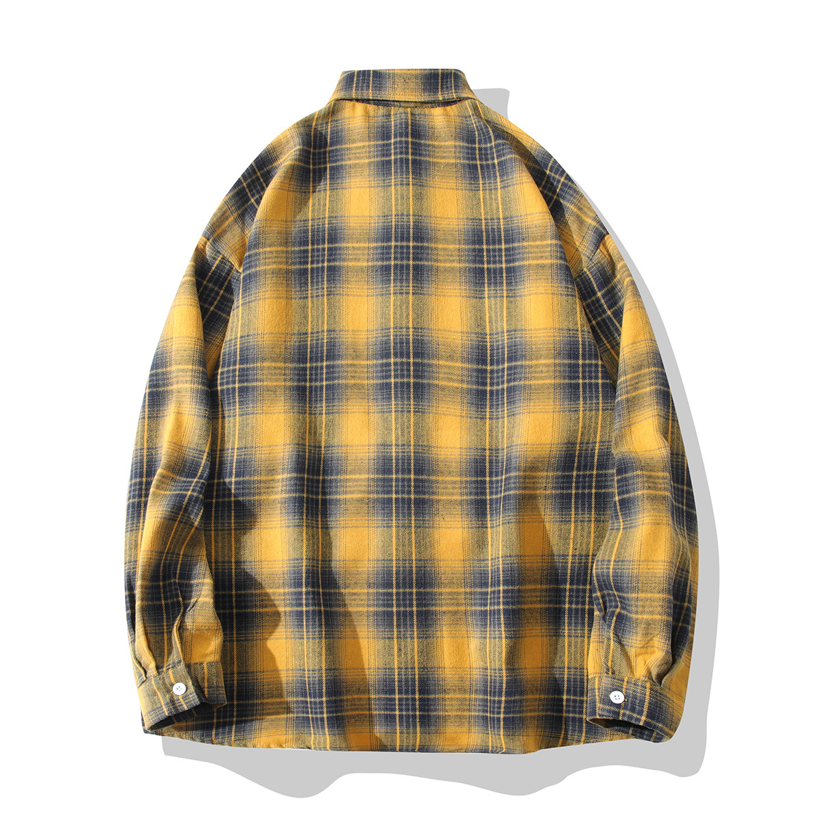 春秋新款男士复古潮流格子衬衫潮流宽松百搭休闲长袖衬衣青年上衣,淘宝优惠券,粉丝福利购,淘宝优惠卷