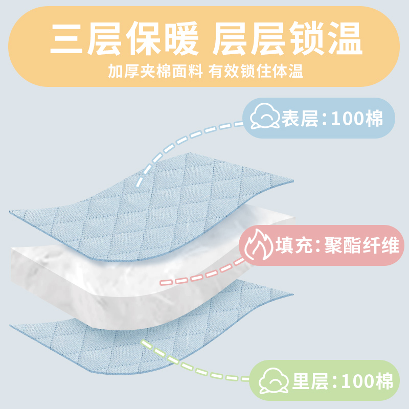 班杰威尔婴儿衣服春季夹棉连体衣0-1岁宝宝薄棉哈衣婴儿爬爬服