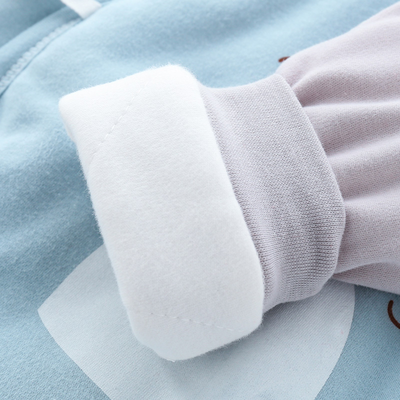婴儿连体衣秋冬加厚夹棉新生儿衣服保暖外出服刚出生宝宝棉衣外套