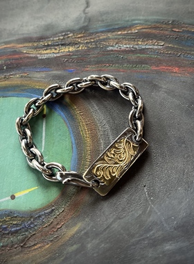 z.native原firstarrows职人独立品牌手工复古唐草银机车太丸手链