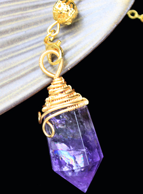 天然水晶灵摆吊坠双尖12面多面体