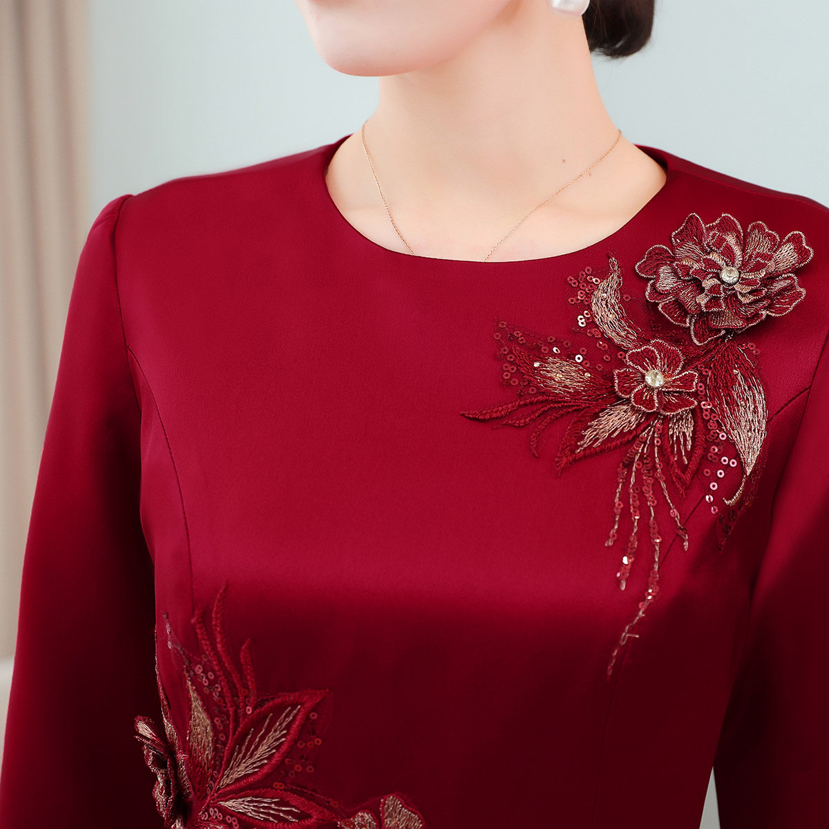 妈妈装婚宴小个子喜婆婆旗袍敬酒服 情缘挚美旗袍