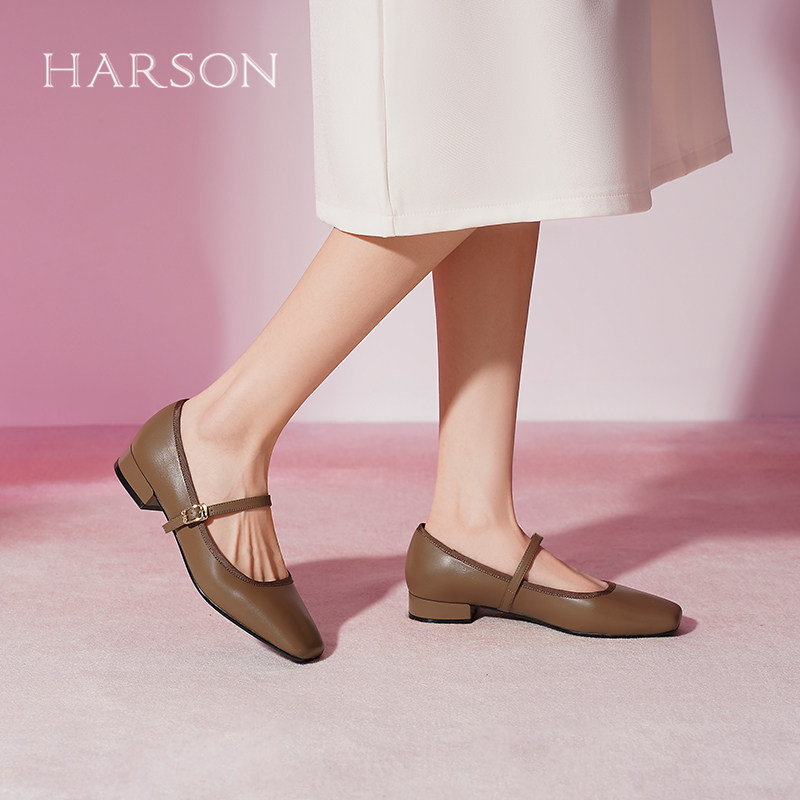 哈森新中式玛丽珍女鞋秋季新款禅意旗袍鞋平底单鞋HL249415,淘宝优惠券,粉丝福利购,淘宝优惠卷