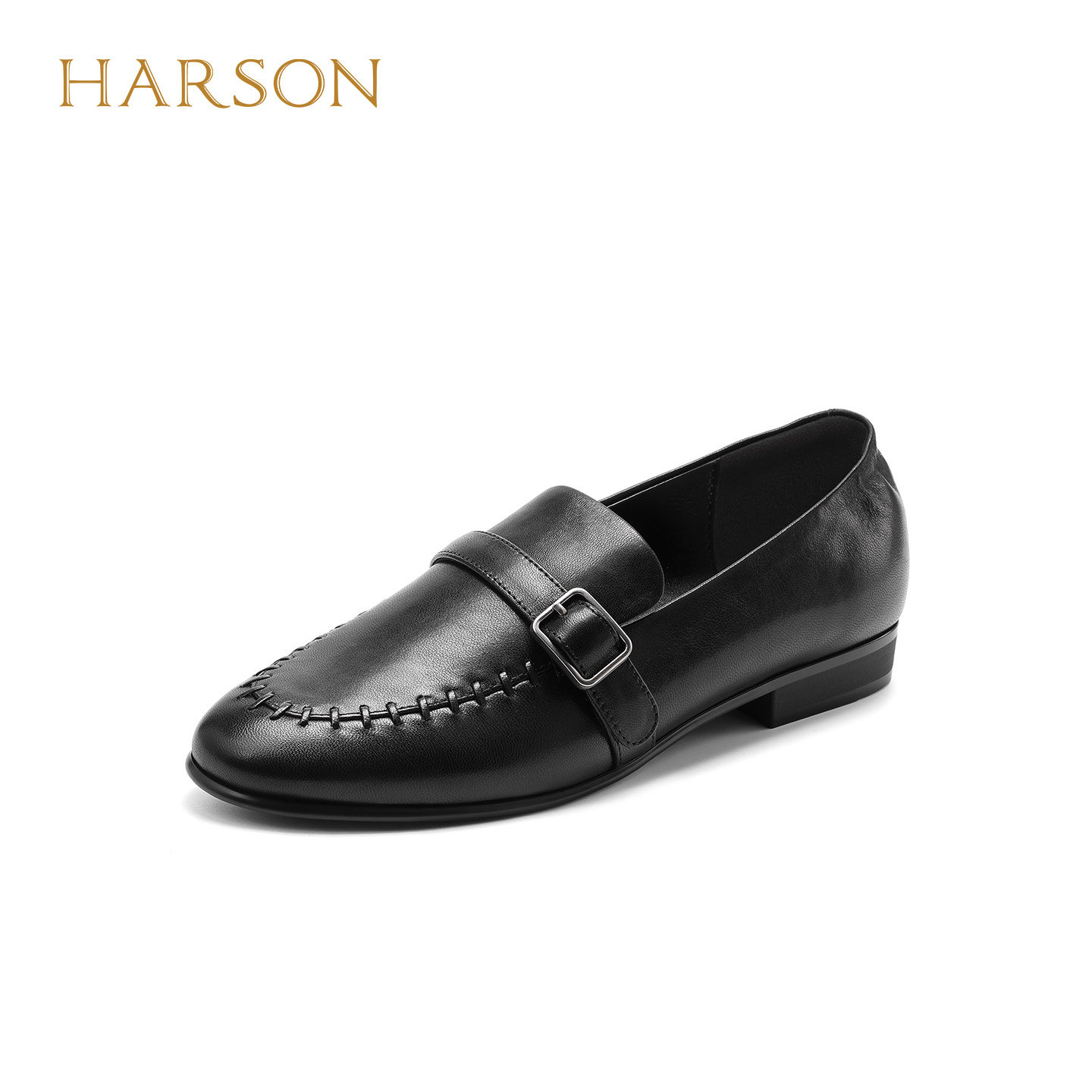 哈森复古风休闲乐福鞋女通勤不累脚单鞋豆豆鞋2026新款HWS260150,淘宝优惠券,粉丝福利购,淘宝优惠卷