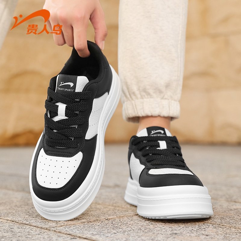 贵人鸟男鞋运动鞋冬季2026新款厚底增高休闲鞋革面透气低帮板鞋男,淘宝优惠券,粉丝福利购,淘宝优惠卷