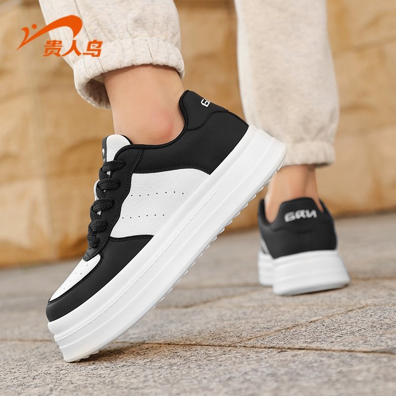 贵人鸟男鞋运动鞋冬季2026新款厚底增高休闲鞋革面透气低帮板鞋男,淘宝优惠券,粉丝福利购,淘宝优惠卷