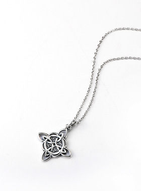 复古纯银卡尔特结个性潮流项链