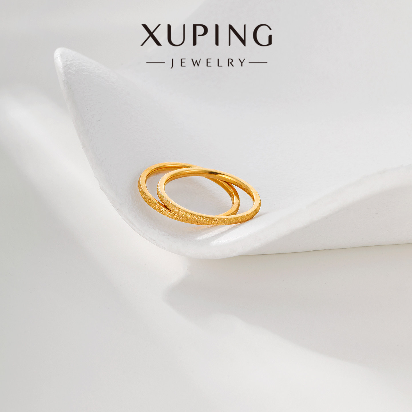 Xuping plain ring with frosted texture, crushed ice and gypsophila, light luxury, simple and easy to wear ring