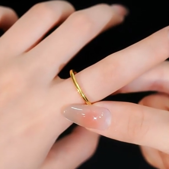 旭平素圈光面戒指镀细圈食指戒ins中性冷淡风情侣指环男女