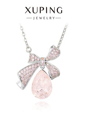 楠楠【梦境蝶舞】仿水晶系列时尚轻奢密镶蝴蝶结冰裂纹水滴项链女