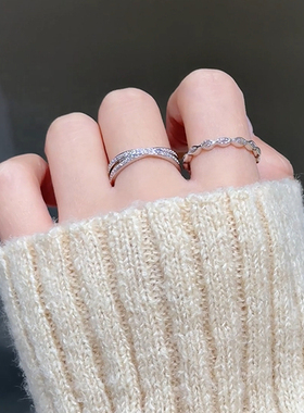 艳艳缠绕交叉戒指女简约ins风时尚轻奢小众设计高级感食指戒指环