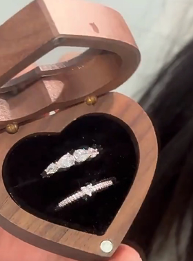 旭平人鱼泪心心相印单石戒指女简约ins风时尚轻奢高级感指环