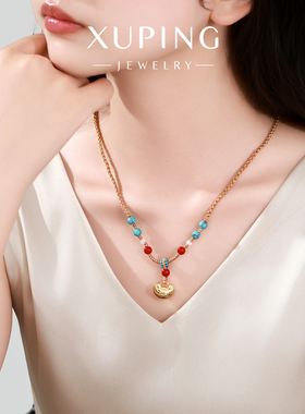 艳艳金色元宝项链编织项链绳可抽拉套头毛衣链禅意风气质时尚编绳