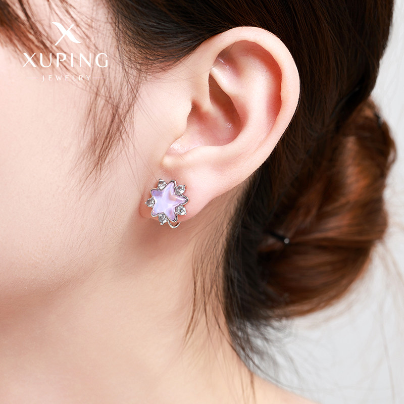 旭平摩卡星星蚊香盘耳夹个性简约小众设计时尚潮流甜美小清新耳饰
