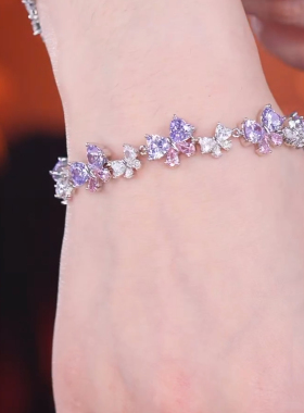 楠楠彩宝系列浪漫梦幻轻奢蝴蝶手链女精致闪烁气质生日礼物送女友