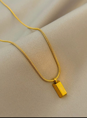 旭平合金小金条块造型气质时尚极简通勤项链锁骨链易搭款