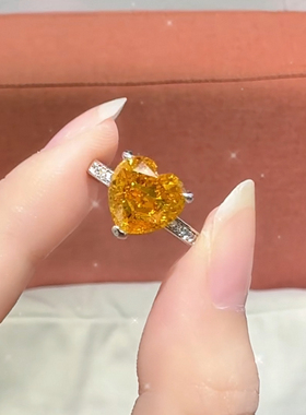 旭平时尚ins风简约通勤易搭人造石合成立方氧化锆闪烁爱心戒指