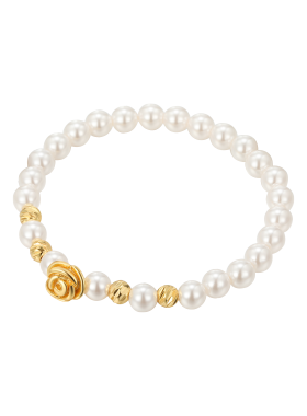 旭平仿珍珠玫瑰合金手链