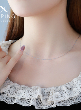 旭平O圈链子素链时尚简约链条抽拉项链锁骨链ins冷淡风裸链配饰