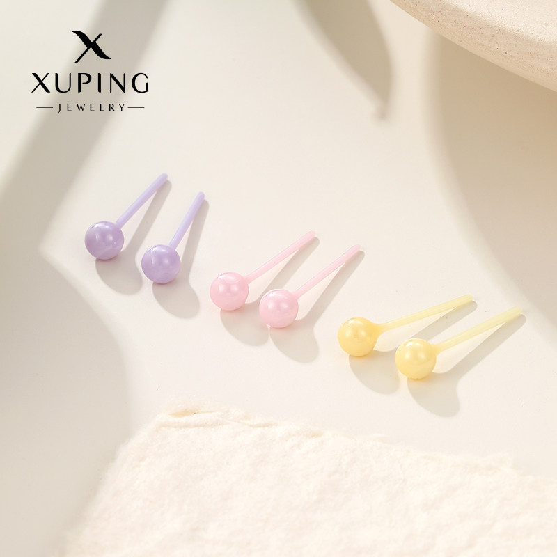 XUPING陶瓷无镶嵌小清新日常多巴胺简约耳饰耳饰