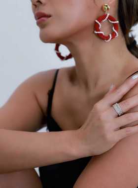 AMANOWang手工编织双线戒指简约