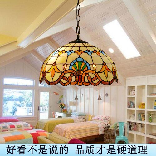 东南亚巴洛克欧式复古卧室餐厅过道门厅阳台玄关创意酒吧玻璃吊灯 - 图2