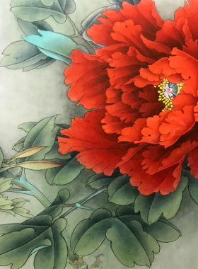 工笔画打印白描底稿素材花鸟小品牡丹初学者临摹线稿DIY装饰画