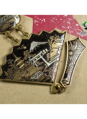 日本回流手工项链扇子吊坠不还价