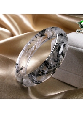 绿色石品水晶黑发手镯58mm