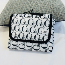 Out island BLACK AND WHITE Alphabet Silk Fabric Aluminum Foil Portable Picnic Cushion Size 60 * 90 cm