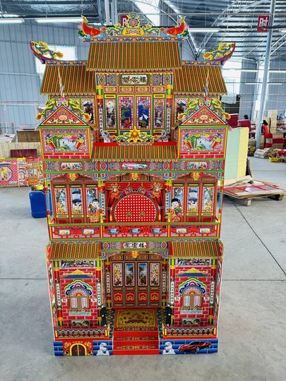 96 type 1.95m bamboo frame one-piece spiritual house bamboo frame spiritual house dark house paper living paper folding paper villa funeral burning paper