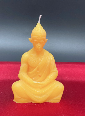 顶鼎泰牌特色手工造型禅坐孙悟空蜡烛黄色金色