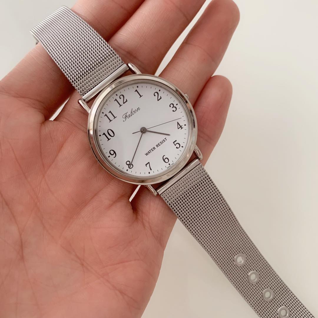 西铁城猎鹰Q＆Q款Q996-304复古简约手表情侣直径34mm米兰表带 - 图0