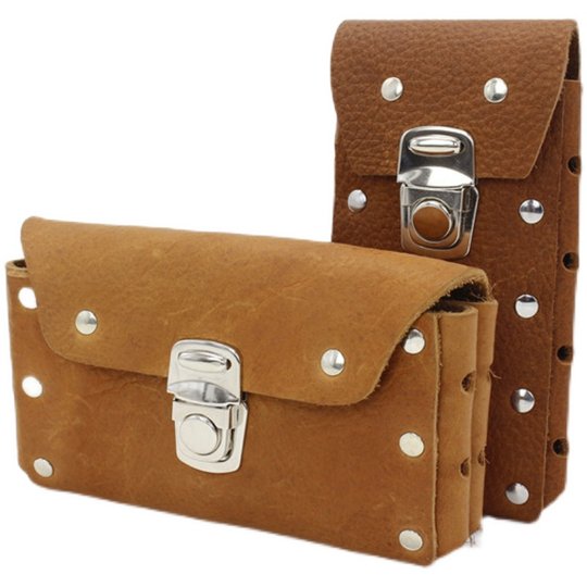 男士手机套腰包头层牛皮穿皮带手机包单层双层横款竖款休闲户外包