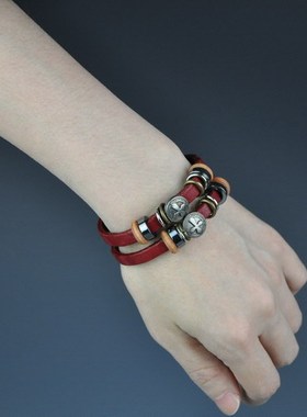 男女款情侣日韩风饰品皮质手链