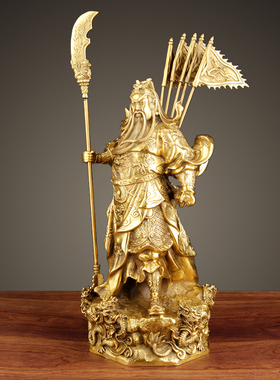 铜关公摆件客厅武财神关二爷铜器