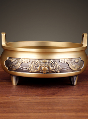 铜香炉家用香薰炉全铜宣德炉摆件