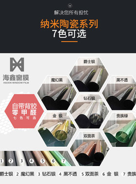 防晒隔热膜玻璃贴纸单向透视