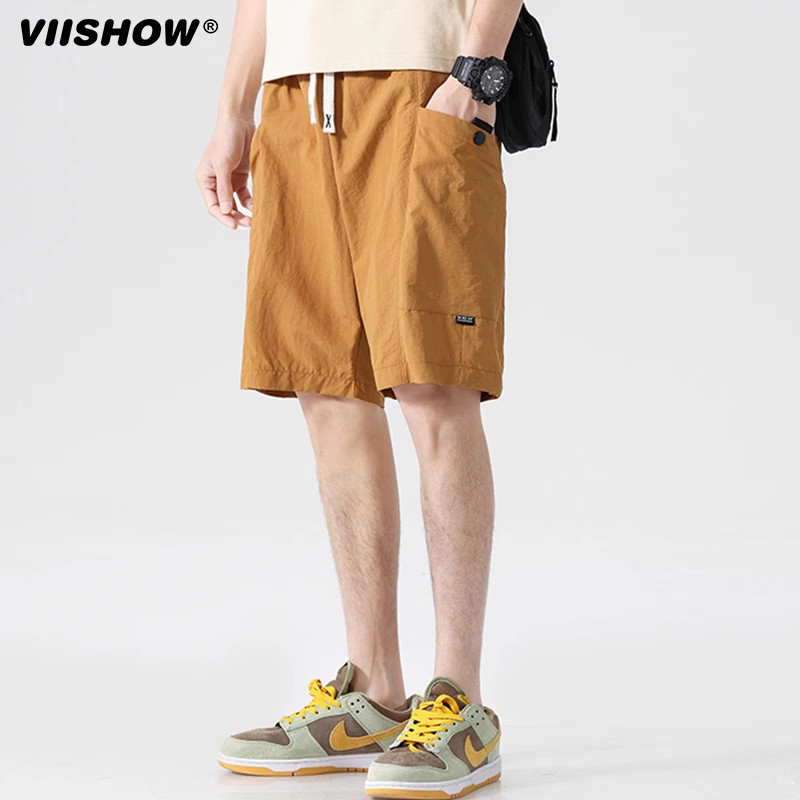 VIISHOW夏季日系抽绳松紧工装运动五分裤男复古潮牌宽松百搭短裤,淘宝优惠券,粉丝福利购,淘宝优惠卷