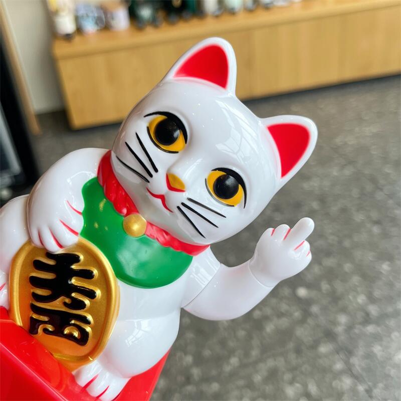 LUCKYCAT竖中指搞怪招财猫家居摆件开业摇摆幸运猫个性礼物礼品喵-图1