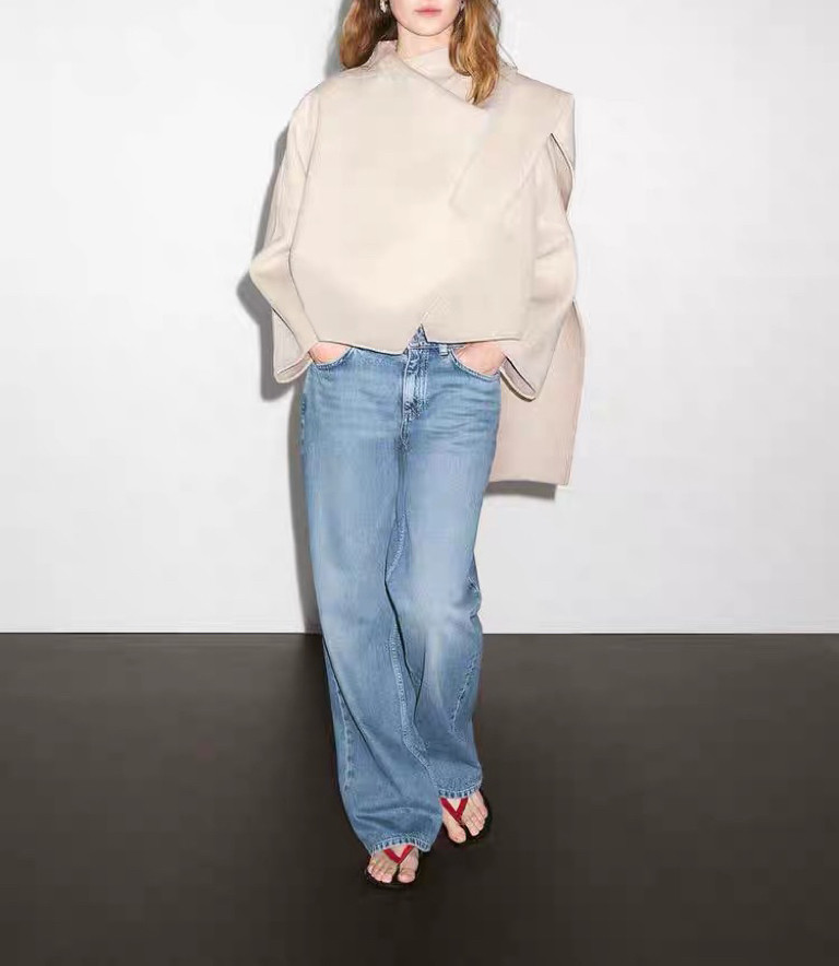 原 大牌女装静奢风时尚短款大衣披肩围巾领毛呢外套,淘宝优惠券,粉丝福利购,淘宝优惠卷