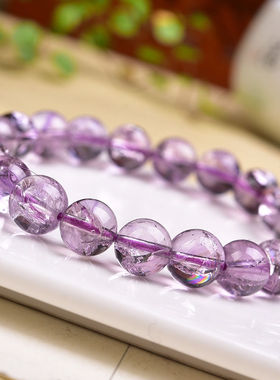 天然水晶手链女紫阿塞手链女紫水晶手串女新年礼物春节送朋友百搭