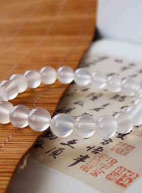 沛孚女款玛瑙玉髓手串白月光单圈