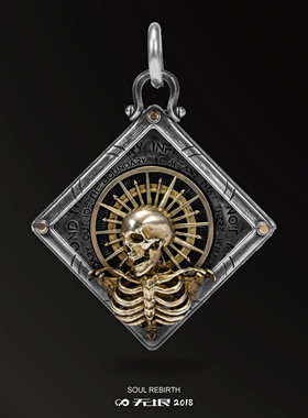 无垠骷髅吊坠复古原创设计银饰
