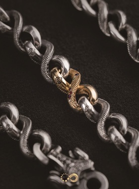 无垠925银18K金无限云龙手链