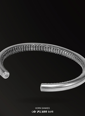 wuyin无垠925银18K金蛇腹手镯