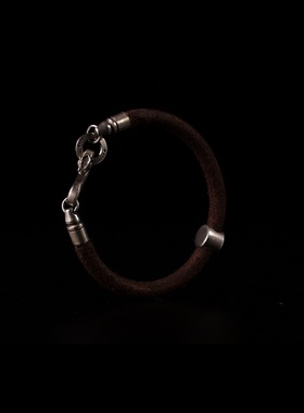 wuyin无垠真皮925银18K金手链