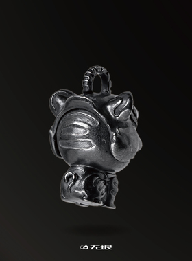 无垠招财925银小老虎吊坠钥匙扣