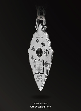 无垠925银18K金光芒之矛蛇吊坠