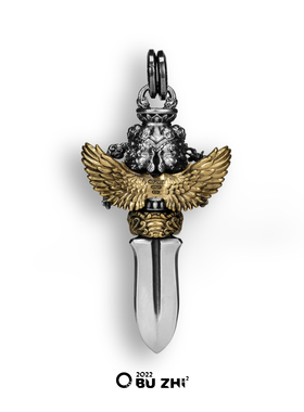 无垠925银玛哈嘎啦金刚橛吊坠